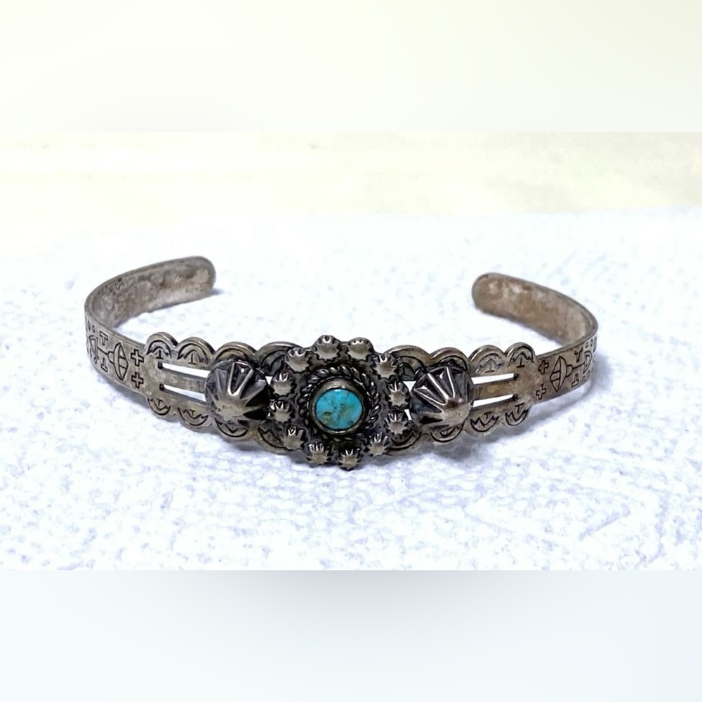 Navajo Silver and Turquoise Women's Bracelet
